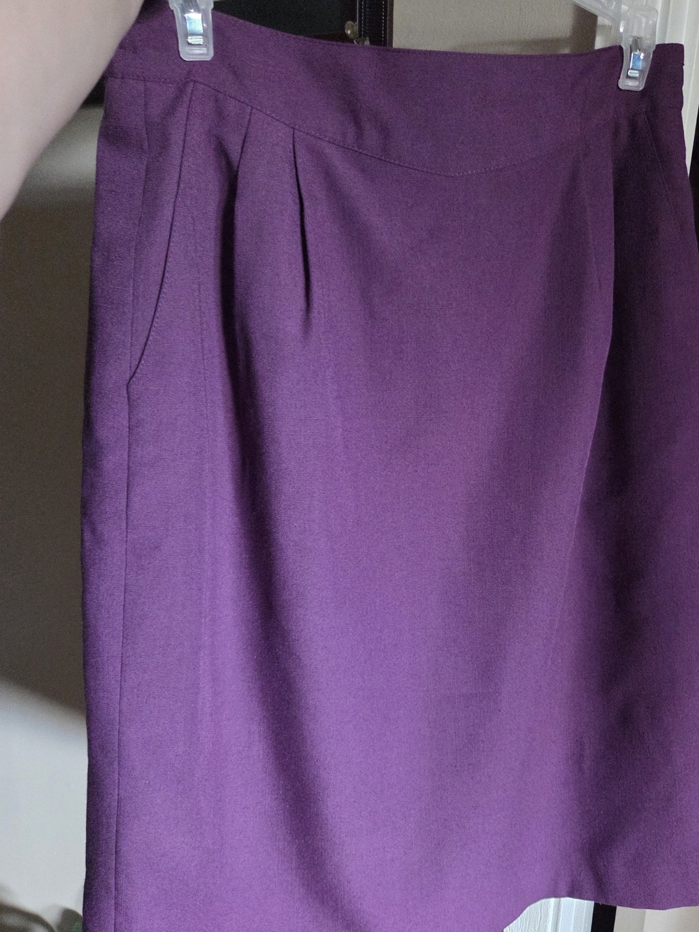 Purple Women’s Pleated Pencil Skirt